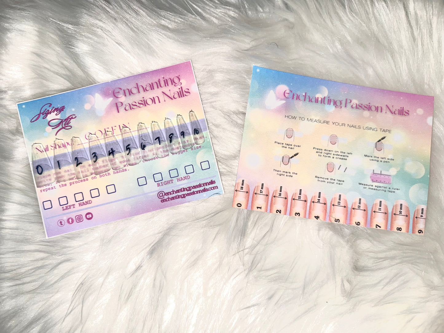 Press-On Nail Sizing Kit – Stiletto, Coffin, Square & Almond Shapes
