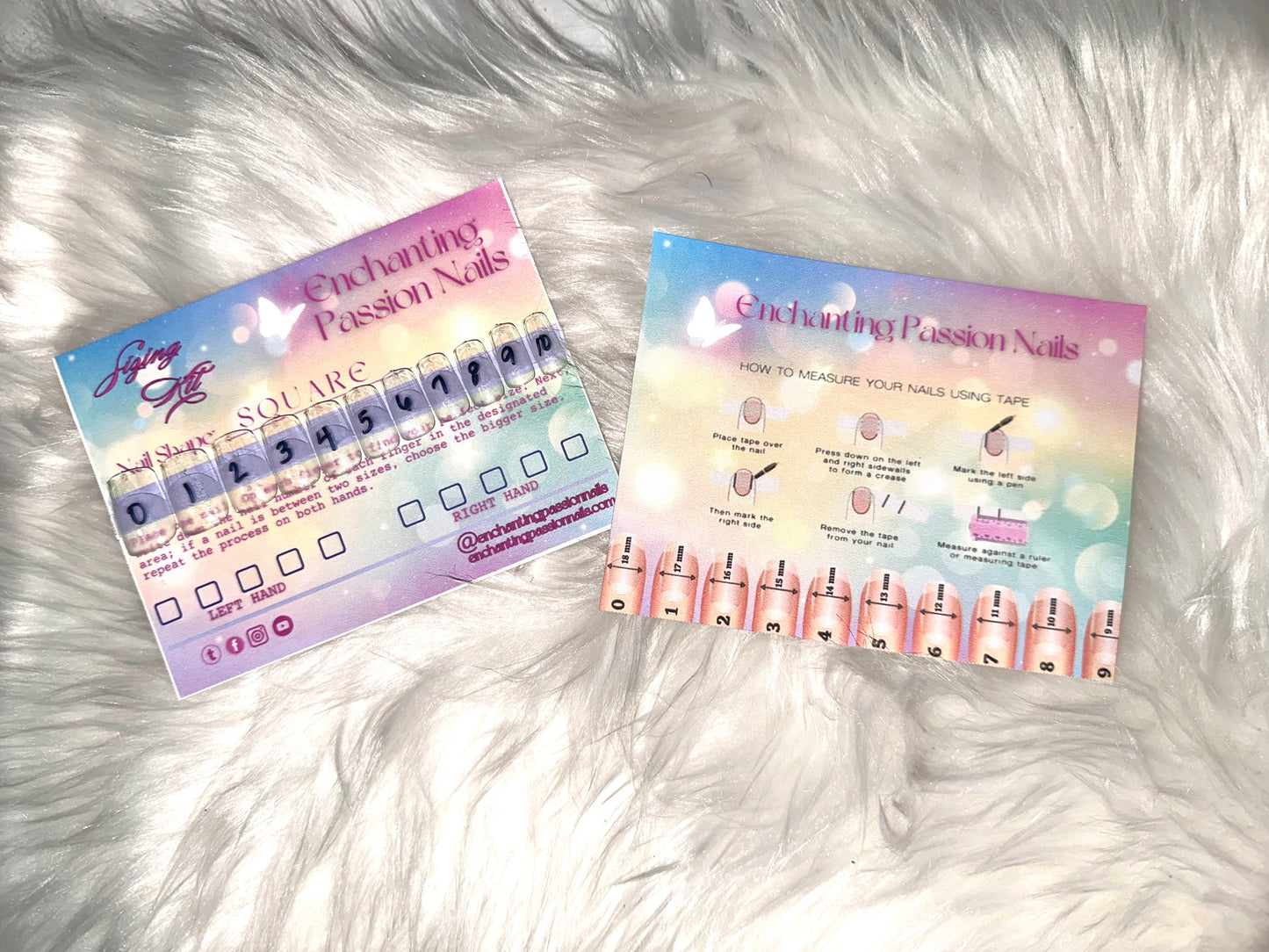 Press-On Nail Sizing Kit – Stiletto, Coffin, Square & Almond Shapes