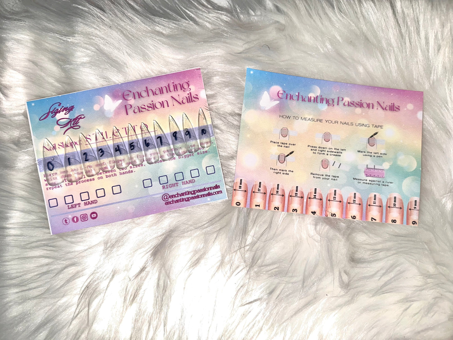 Press-On Nail Sizing Kit – Stiletto, Coffin, Square & Almond Shapes