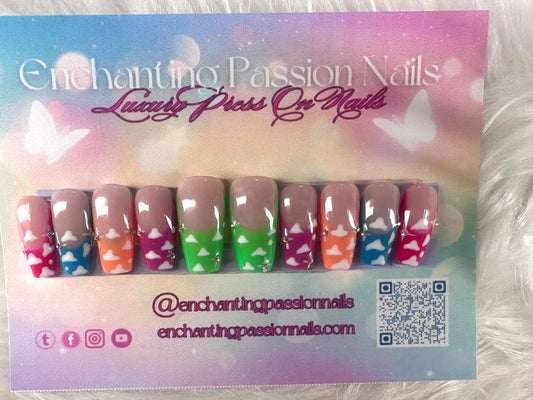 Rainbow Cloud Ombre Handmade Press-On Nails