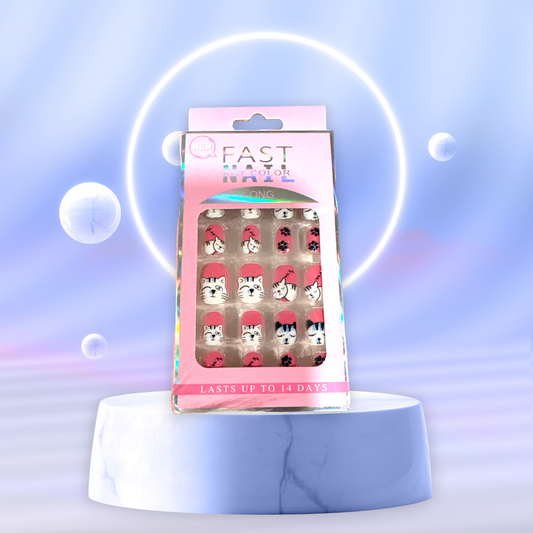 Adorable Kitty Love Press-On Nail Set