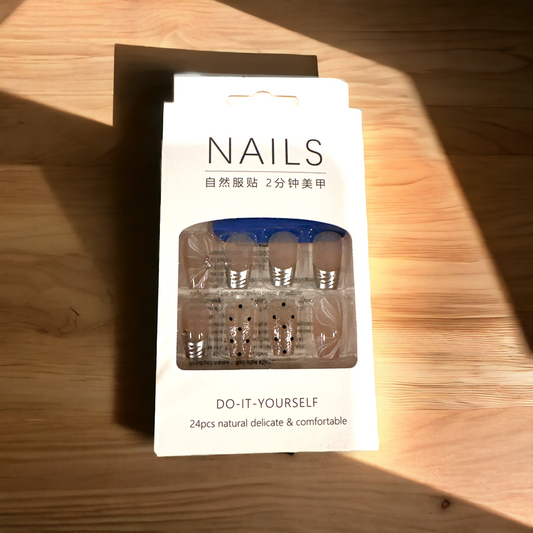 Chic Metallic-Tipped Press-On Nails - DIY Kit with Nail Prep Essentials