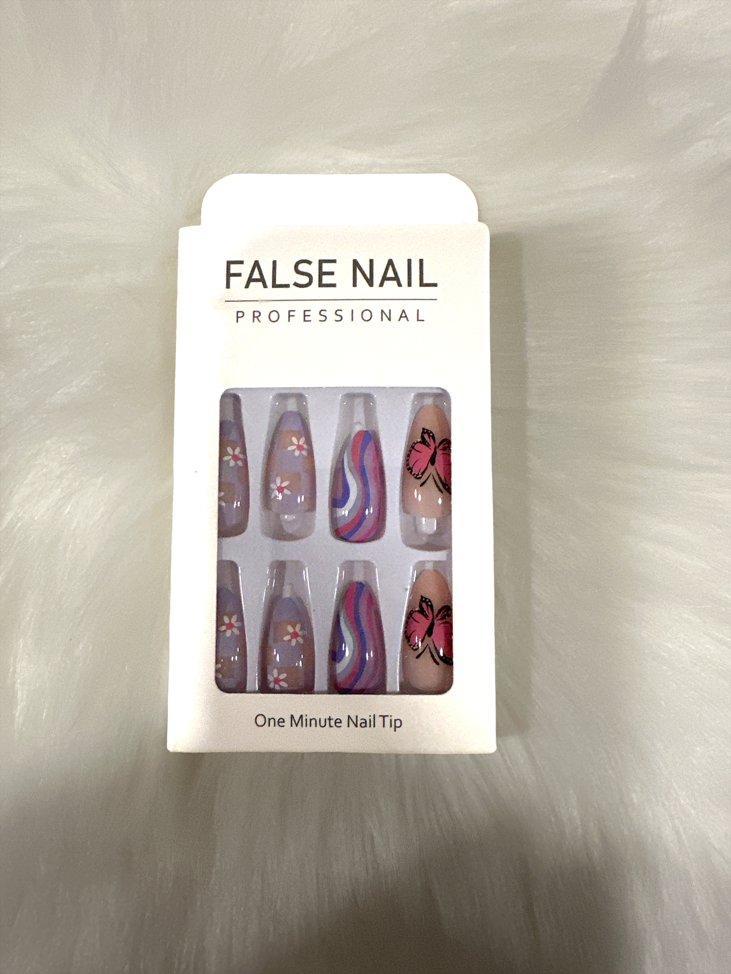 "Butterfly Bliss & Rainbow Swirl Press-On Nail Set"