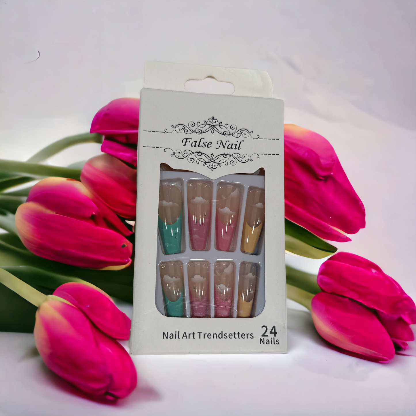 "Spring Bloom Pastel Press-On Nails - 24pc Set"