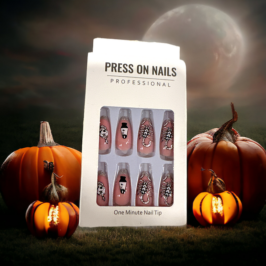 "Spooky Halloween Press-On Nails - 24 Nails with Prep Kit"