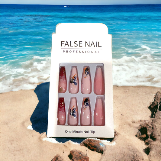 Sunset Waves Press-On Nails – Coastal Breeze Collection