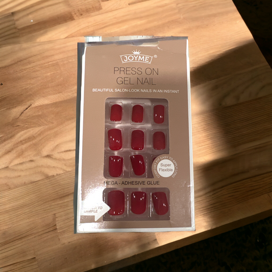 "Classic Red Gel Press-On Nails - Joyme Collection (24 Nails)"