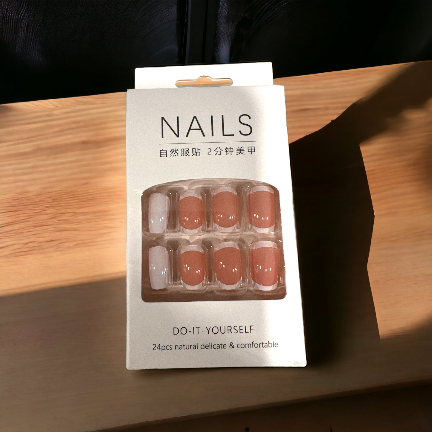 Elegant Nude Press-On Nails - DIY Kit with Full Nail Prep Essentials